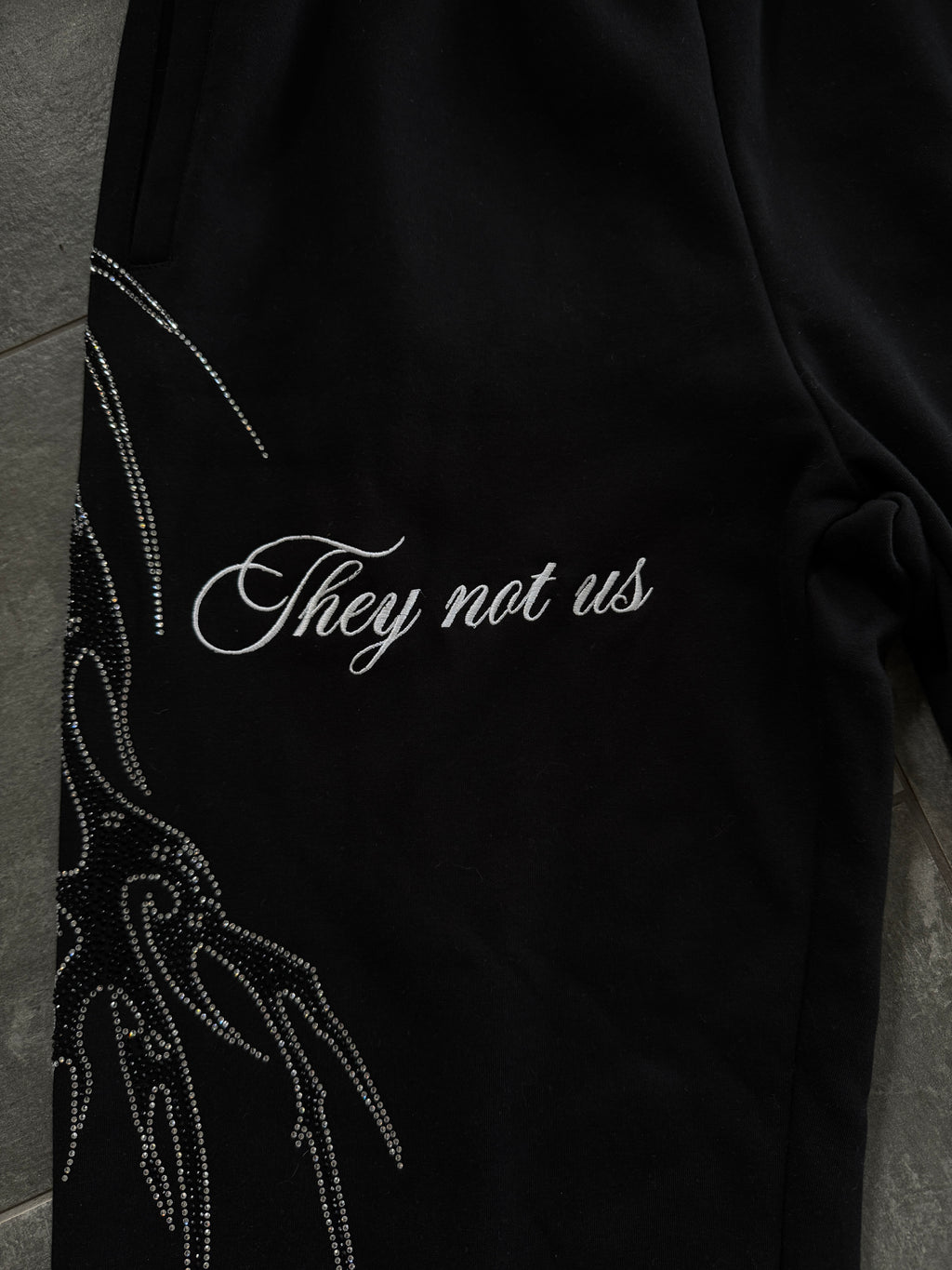 THEY NOT US RHINESTONE SWEATPANTS