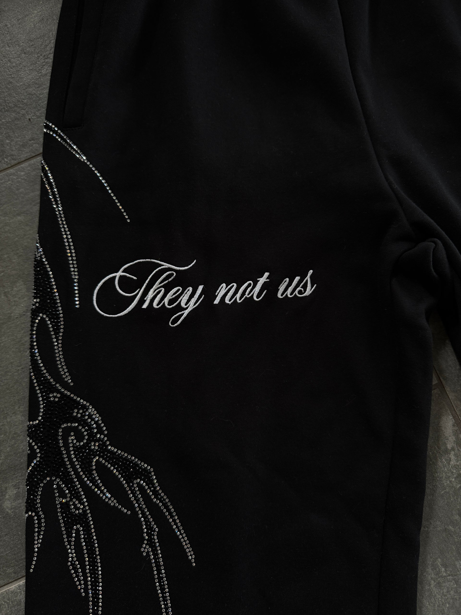 THEY NOT US RHINESTONE SWEATPANTS
